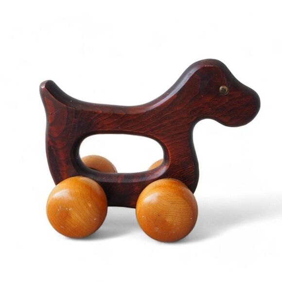 Vintage Vi-one Laboratories 1980's Wooden Toy Dog - Picture 3 of 6